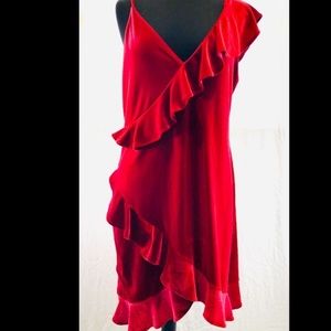 Express Red Velour Dress size M